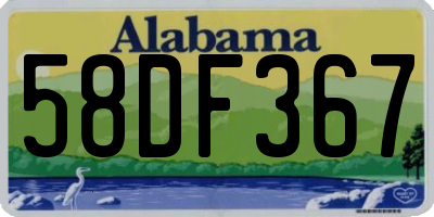 AL license plate 58DF367