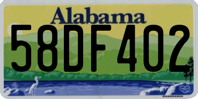 AL license plate 58DF402