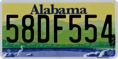 AL license plate 58DF554