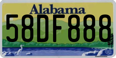 AL license plate 58DF888