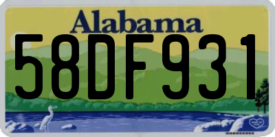 AL license plate 58DF931