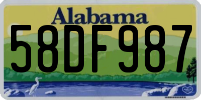 AL license plate 58DF987