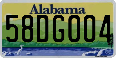 AL license plate 58DG004