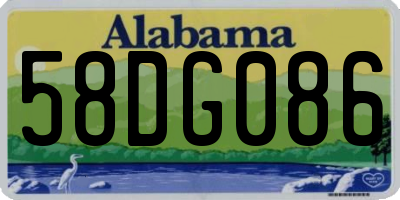 AL license plate 58DG086
