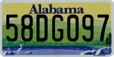 AL license plate 58DG097
