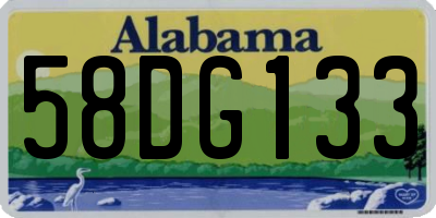 AL license plate 58DG133