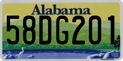 AL license plate 58DG201