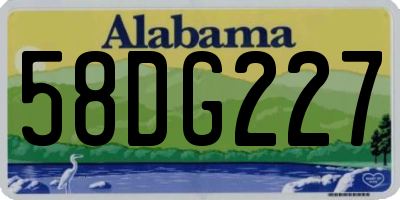 AL license plate 58DG227