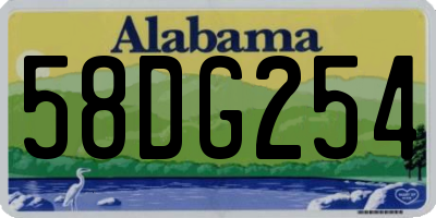 AL license plate 58DG254