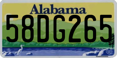 AL license plate 58DG265