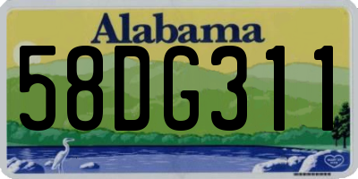 AL license plate 58DG311
