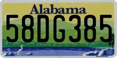 AL license plate 58DG385