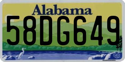 AL license plate 58DG649