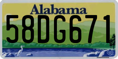 AL license plate 58DG671