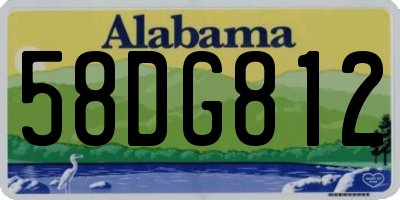 AL license plate 58DG812