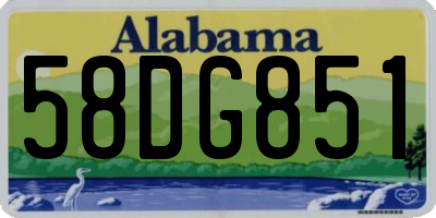 AL license plate 58DG851