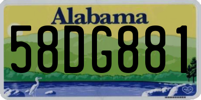AL license plate 58DG881