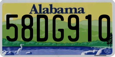 AL license plate 58DG910