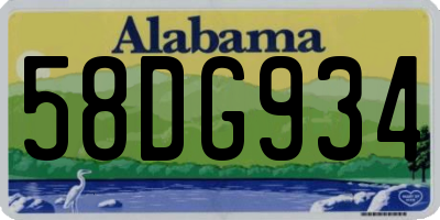 AL license plate 58DG934