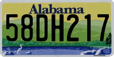 AL license plate 58DH217