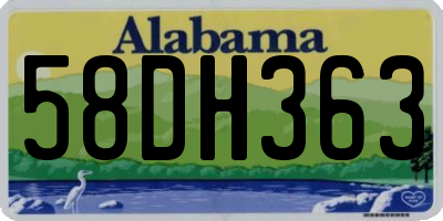 AL license plate 58DH363