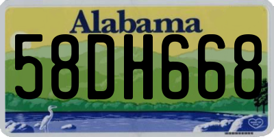 AL license plate 58DH668