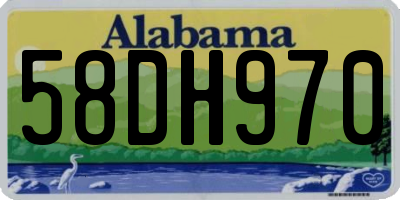AL license plate 58DH970