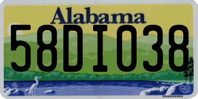 AL license plate 58DI038