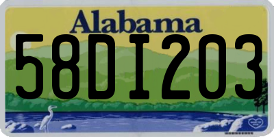 AL license plate 58DI203