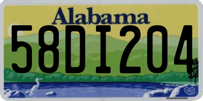 AL license plate 58DI204