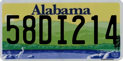 AL license plate 58DI214