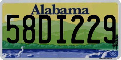 AL license plate 58DI229