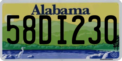 AL license plate 58DI230