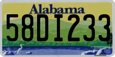 AL license plate 58DI233