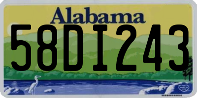 AL license plate 58DI243