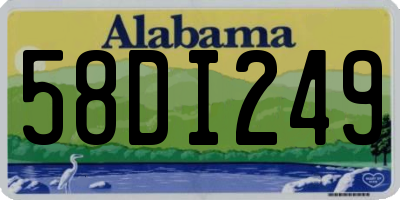 AL license plate 58DI249