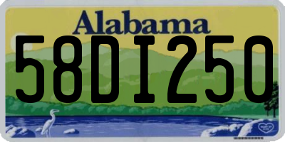 AL license plate 58DI250