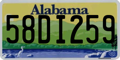 AL license plate 58DI259