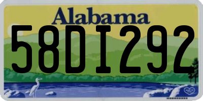AL license plate 58DI292