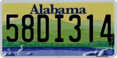 AL license plate 58DI314