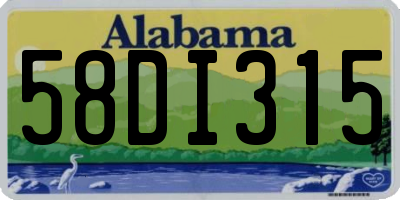 AL license plate 58DI315