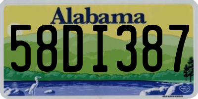 AL license plate 58DI387