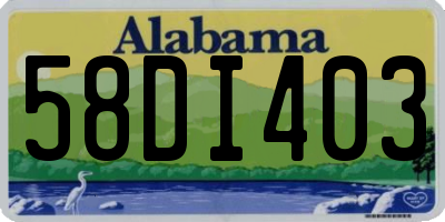 AL license plate 58DI403