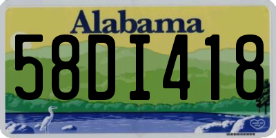 AL license plate 58DI418