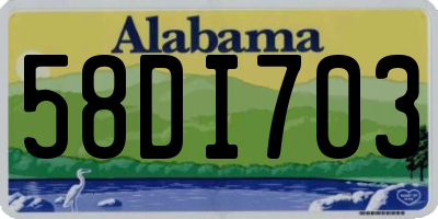 AL license plate 58DI703