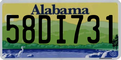 AL license plate 58DI731