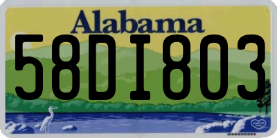 AL license plate 58DI803