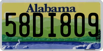 AL license plate 58DI809