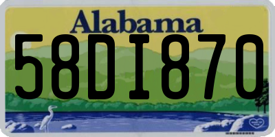 AL license plate 58DI870