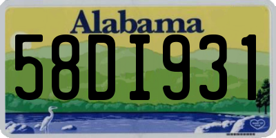 AL license plate 58DI931